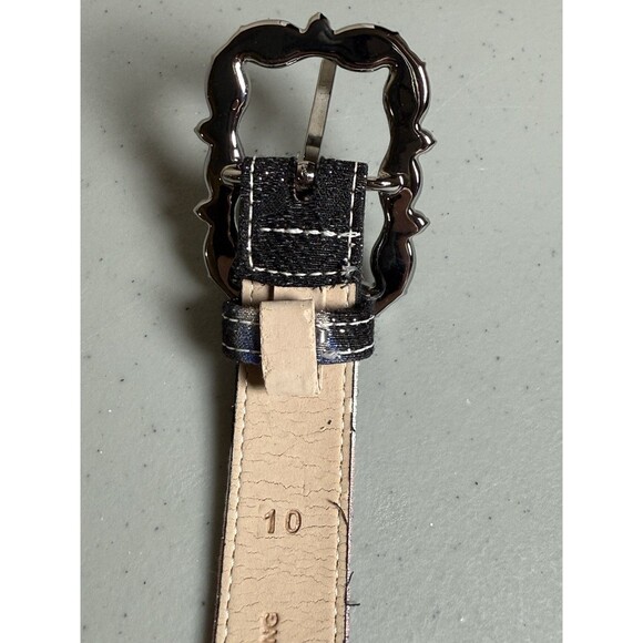 St. John 45478 Textured Cowgirl Waist Belt Rhinestone Buckle Sz 10 Dust Bag main image 12